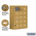 Salsbury Cell Phone Storage Locker - with Front Access Panel - 5 Door High Unit (8 Inch Deep Compartments) - 15 A Doors (14 usable) - Gold - Surface Mounted - Master Keyed Locks
